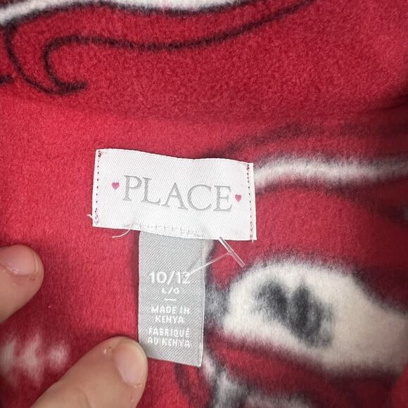Children's Place Fleece Pullover Size L 10/12 Christmas Fleece Quarter Zip - Picture 5 of 9